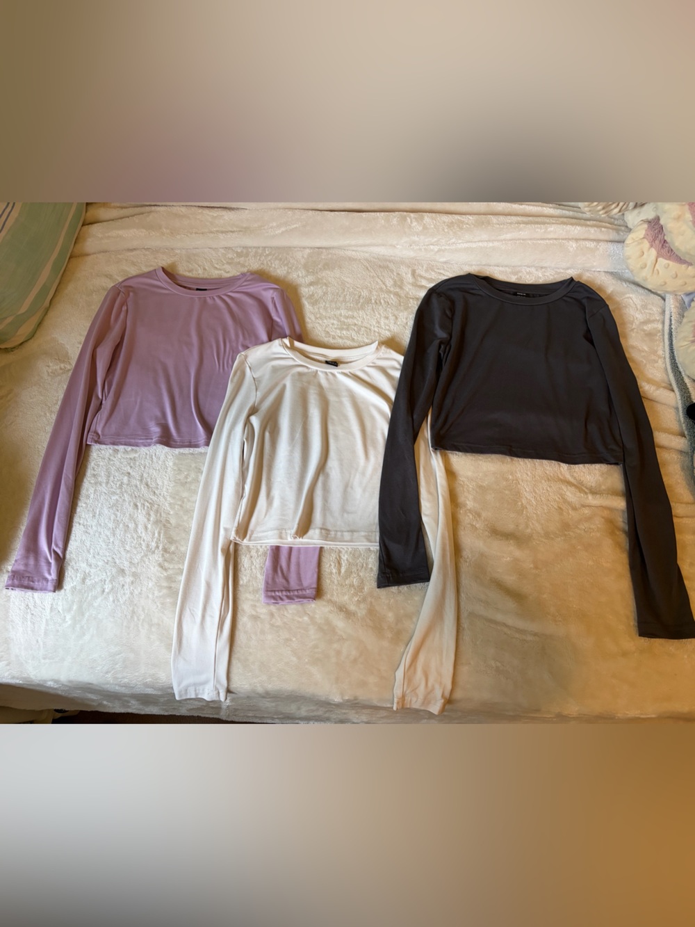 Cropped long sleeve 3 pack